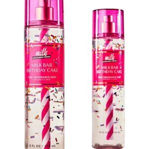 NEW 2 Bath & Body Works MILK BAR BIRTHDAY CAKE Fragrance Mist Body Spray 8 fl oz
